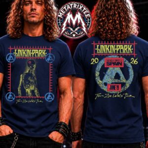 Linkin Park Santiago DE Compostela 2026 Merch Tee For Spain On June 19 FZ World Tour 2026 At O Son do Camino Festival Two Sided Navy T Shirt