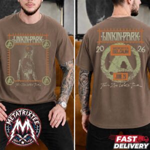 Linkin Park Werchter 2026 Merchandise Tee For Belgium At Werchter Parklife On June 28th FZ World Tour 2026 Two Sided Brown T-Shirt