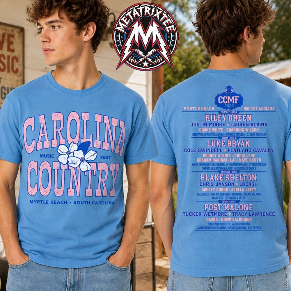 Magnolia Tee CCMF26 Carolina Country Music Fest 2026 For June 4–7 2026 In Myrtle Beach SC Cover Blue T-Shirt Magnolia Tee CCMF26 Carolina Country Music Fest 2026 For June 4–7 2026 In Myrtle Beach SC Cover Blue T-Shirt