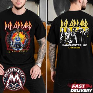 Manchester UK Def Leppard Live 2026 Merch Tee For July 6 2026 At Co-op Live arena Two Sided Classic T-Shirt