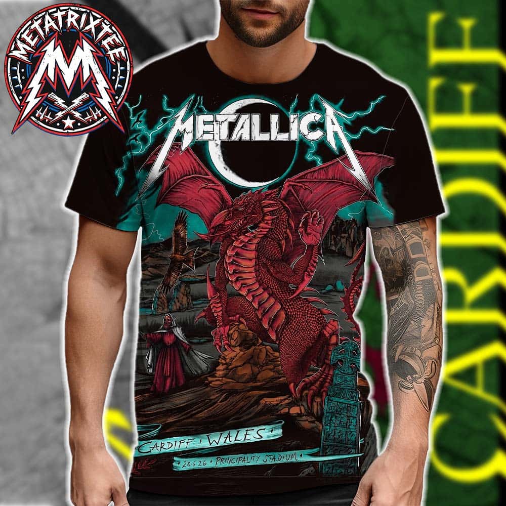Metallica Cardiff Poster Main Show The Welsh Dragon Artist The Duchess Of Dark At Principality Stadium On 28 June 2026 For M72 Cardiff Wales All Over Print Shirt Metallica Cardiff Poster Main Show The Welsh Dragon Artist The Duchess Of Dark At Principality Stadium On 28 June 2026 For M72 Cardiff Wales All Over Print Shirt