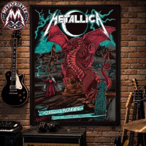 Metallica Cardiff Poster Main Show The Welsh Dragon Artist The Duchess Of Dark At Principality Stadium On 28 June 2026  For M72 Cardiff Wales Poster Canvas