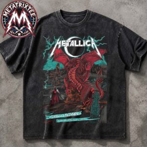 Metallica Cardiff Poster Main Show The Welsh Dragon Artist The Duchess Of Dark At Principality Stadium On 28 June 2026  For M72 Cardiff Wales Washed T-Shirt