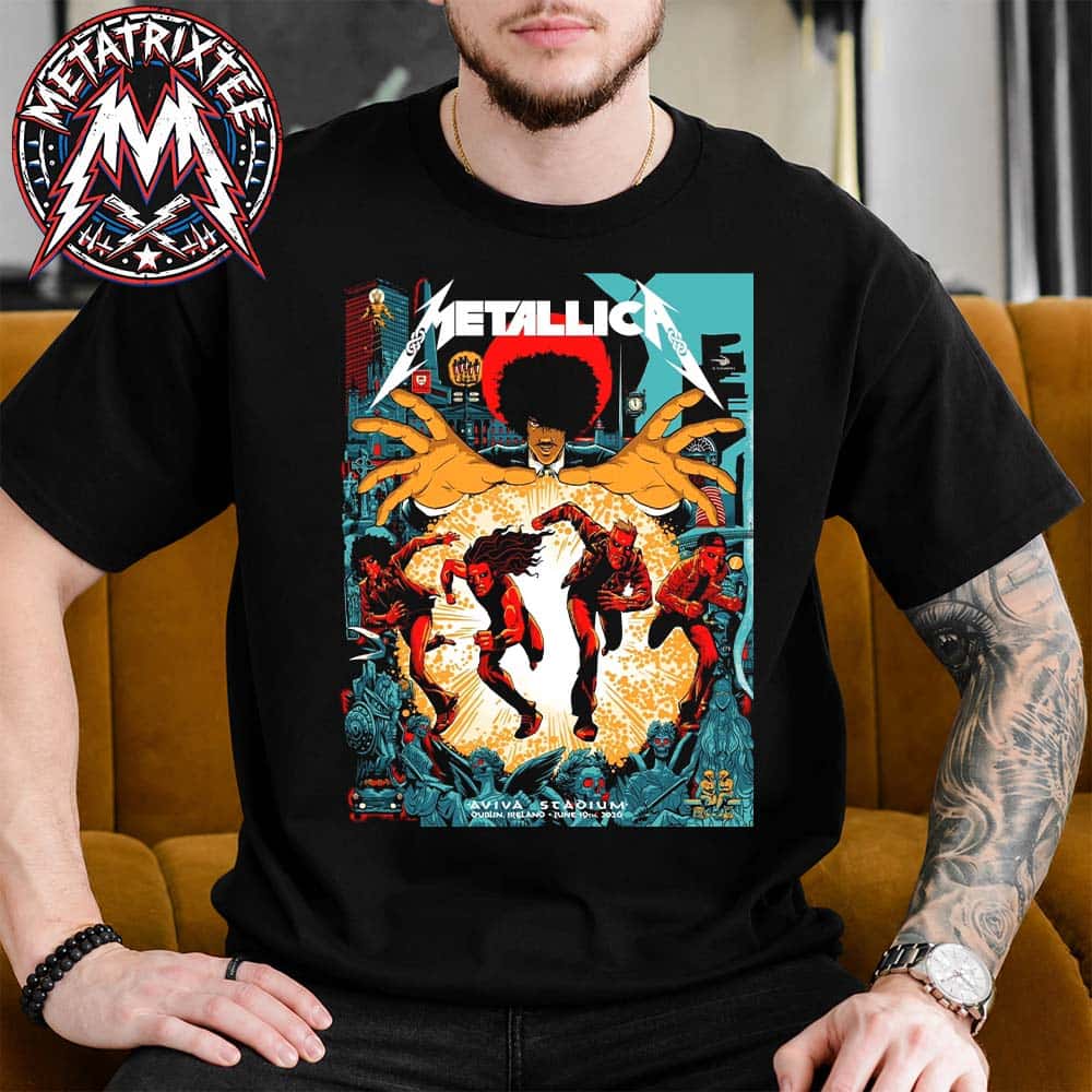 Metallica Dublin Poster Mythological Chaos Art By Mick Cassidy For Night 1 M72 Dublin Ireland At Aviva Stadium On June 19th 2026 Short T-Shirt Metallica Dublin Poster Mythological Chaos Art By Mick Cassidy For Night 1 M72 Dublin Ireland At Aviva Stadium On June 19th 2026 Short T-Shirt