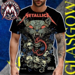 Metallica Glasgow Main Show Cat Sith Poster By Michelle KamMei Harve For M72 Glasgow Scotland On June 25 2026 At Hampden Park All Over Print Shirt