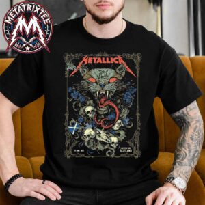 Metallica Glasgow Main Show Cat Sith Poster By Michelle KamMei Harve For M72 Glasgow Scotland On June 25 2026 At Hampden Park Short Black T-Shirt