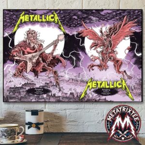 Metallica Hungary 2026 Full Night Poster By Mark Lazlo For M72 Budapest At Puskas Arena On June 11th And 13th 2026 Poster Canvas