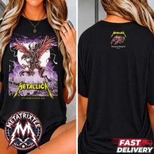 Metallica M72 Budapest Griffin Gryphon Merch Night 2 Tee Hungary Art Mark Lazlo At Puskas Arena On June 13th 2026 Two Sided T-Shirt
