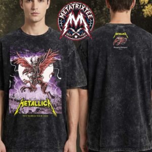 Metallica M72 Budapest Griffin Gryphon Merch Night 2 Tee Hungary Art Mark Lazlo At Puskas Arena On June 13th 2026 Washed T-Shirt