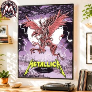 Metallica M72 Budapest Griffin Gryphon Poster Night 2 In Hungary Art Mark Lazlo At Puskas Arena On June 13th 2026 Poster Canvas