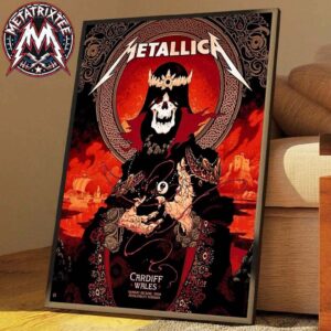 Metallica M72 Cardiff Poster Pop-Up For Show Art By Peter Diamond In Wales At Principality Stadium On Sunday 28 June 2026 Poster Canvas