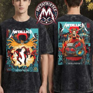 Metallica M72 Dublin Poster Full Show In Ireland On June 19th And 21st At Aviva Stadium Art By MK CSDY Two Sided Washed T-Shirt