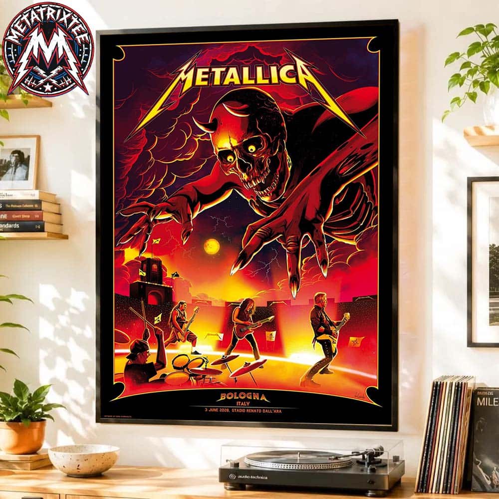 Metallica Tonight In Bologna At Stadio Renato Dall’Ara Poster By Nino Cammarata M72 Bologna Italy On June 3 2026 Poster Canvas Metallica Tonight In Bologna At Stadio Renato Dall’Ara Poster By Nino Cammarata M72 Bologna Italy On June 3 2026 Poster Canvas
