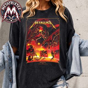 Metallica Tonight In Bologna At Stadio Renato Dall’Ara Poster By Nino Cammarata M72 Bologna Italy On June 3 2026 Washed T-Shirt