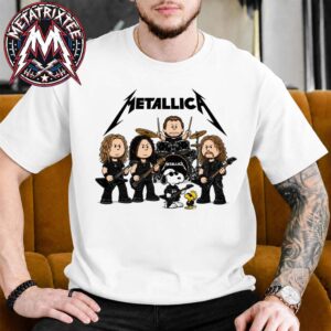 Metallica × Snoopy Master Of Peanuts The Ultimate Rock Mashup White Short T-Shirt