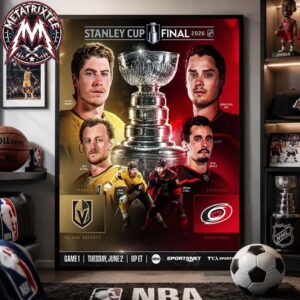 NHL 2026 Stanley Cup Final Matchup Vegas Golden Knights Vs Carolina Hurricanes Game 1 On June 2 Premium Poster Canvas
