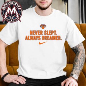Never Slept Always Dreamed New York Knicks 2026 NBA Finals Champions Nike Brand Voice Short White T-Shirt