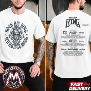 Nurburg Germany Rock am Ring 2026 Merch Chalice Line Up 2026 Tee At Nurburgring On June 5 To 7 2026 Two Sided White T-Shirt