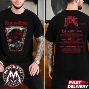 Nurburg Germany Rock am Ring 2026 Merch Moon Lineup Tee At Nurburgring On June 5 To 7 2026 Two Sided Black T-Shirt