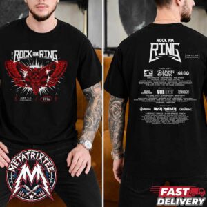Nurburg Germany Rock am Ring 2026 Metamorphosis Lineup Tee At Nurburgring On June 5 To 7 2026 Two Sided Black T-Shirt