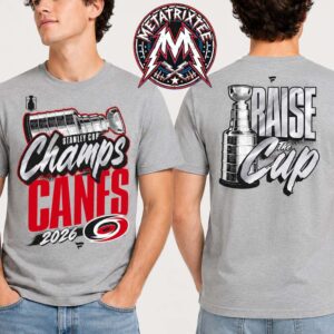 Official Carolina Hurricanes Fanatics 2026 Stanley Cup Champions Locker Room Two Sided Grey T-Shirt