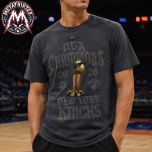 Official New York Knicks 2026 NBA Finals Champs Nike Locker Room T-Shirt