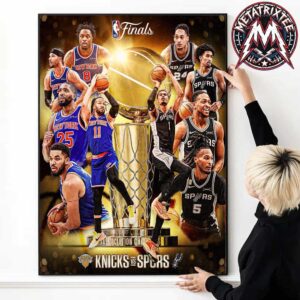 Official New York Knicks vs San Antonio Spurs Matchup 2026 NBA Finals Premium Poster Canvas