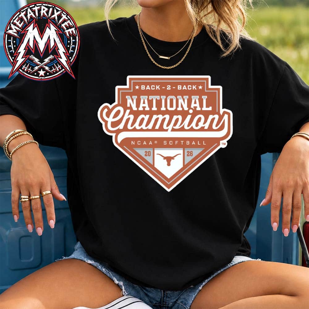 Official Texas Longhorns 2026 NCAA Softball Women’s College World Series Back-to-Back National Champions Logo Short T-Shirt Official Texas Longhorns 2026 NCAA Softball Women’s College World Series Back-to-Back National Champions Logo Short T-Shirt