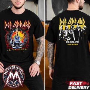 Paris France Def Leppard Live 2026 Merch Tee For Accor Arena On July 8 2026 Two Sided Premium T-Shirt