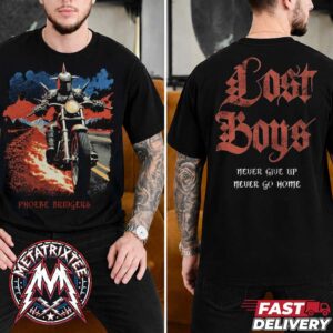 Phoebe Bridgers Lost Boys Knight Tee Never Give Up Never Go Home Lost Weekend 2026 Two Sided Black T-Shirt