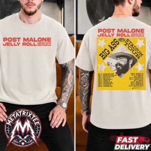 Post Malone Big Ass Stadium Tour 2026 With Jelly Roll Carter Faith And BigXthaPlug Official Cities List For May 16 To July 28 Short T-Shirt
