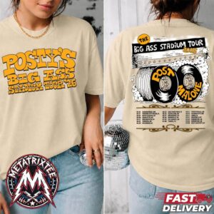 Post Malone Big Ass Stadium Tour Tire 2026 Tee For BIG ASS Stadium World Tour Part 2 Two Sided Short T-Shirt