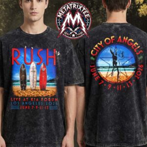 RUSH Los Angeles 2026 Event Tee For June 7th 9th And 11th 13th Live At KIA Forum City Of Angels Washed T-Shirt