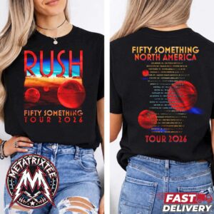 RUSH Spheres Tour Tee For Fifty Something North America Tour 2026 Two Sided Print Black T-Shirt
