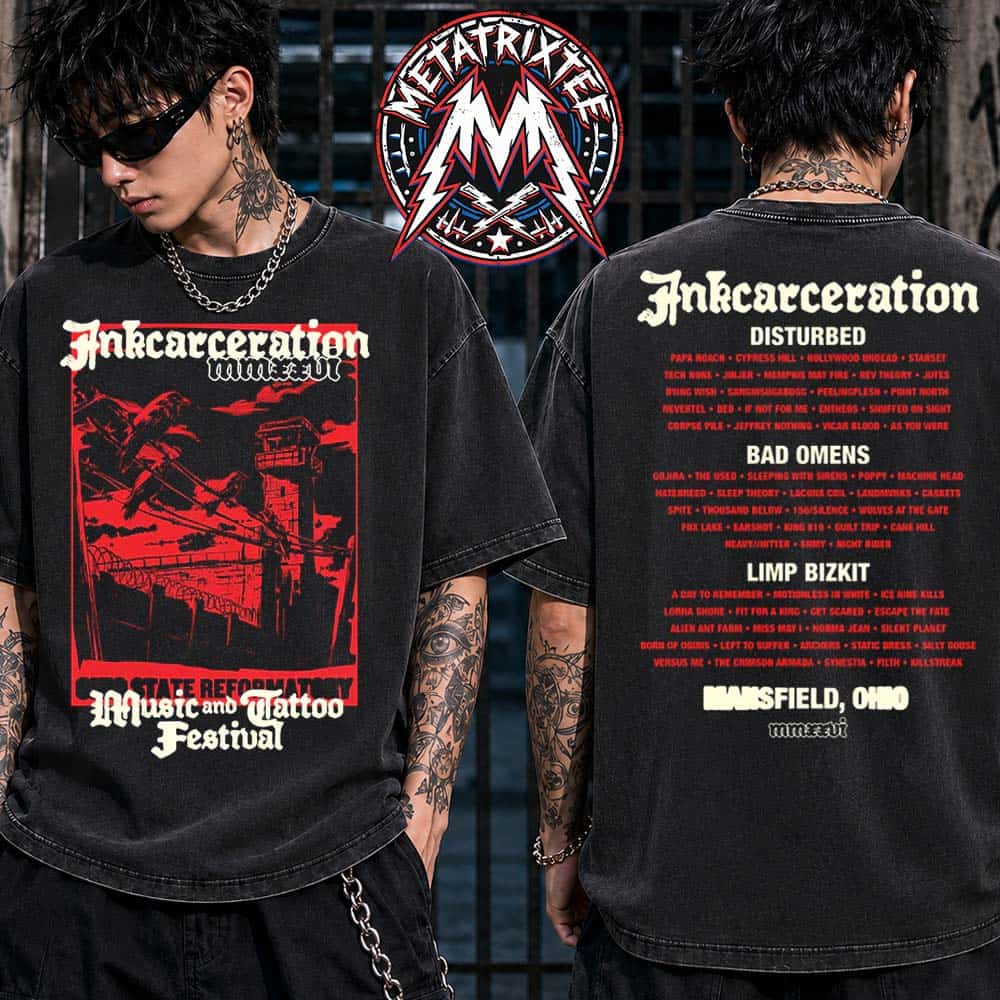 Red Dawn Tee For Inkcarceration Festival 2026 In Mansfield Ohio On July 17-19 2026 At The Historic Ohio State Reformatory Washed T-Shirt Red Dawn Tee For Inkcarceration Festival 2026 In Mansfield Ohio On July 17-19 2026 At The Historic Ohio State Reformatory Washed T-Shirt