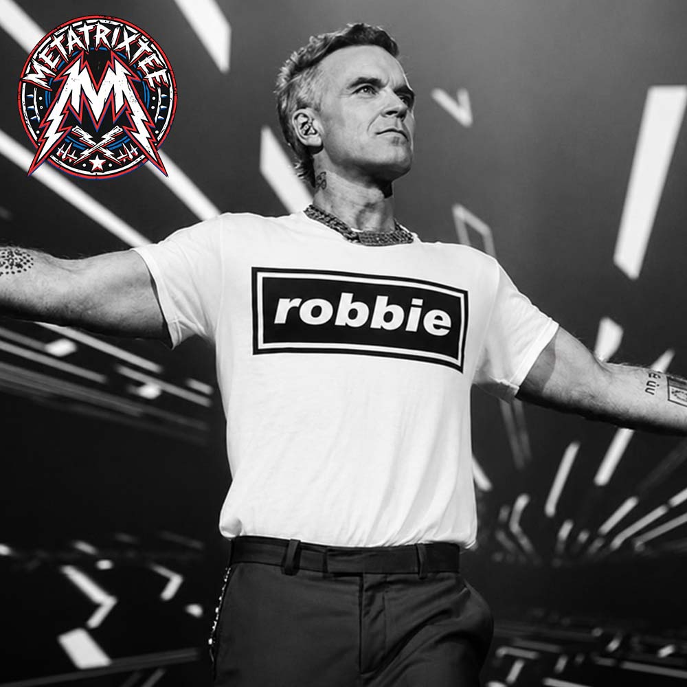 Robbie Williams Inspired Logo Oasis 2026 White T-Shirt Robbie Williams Inspired Logo Oasis 2026 White T-Shirt