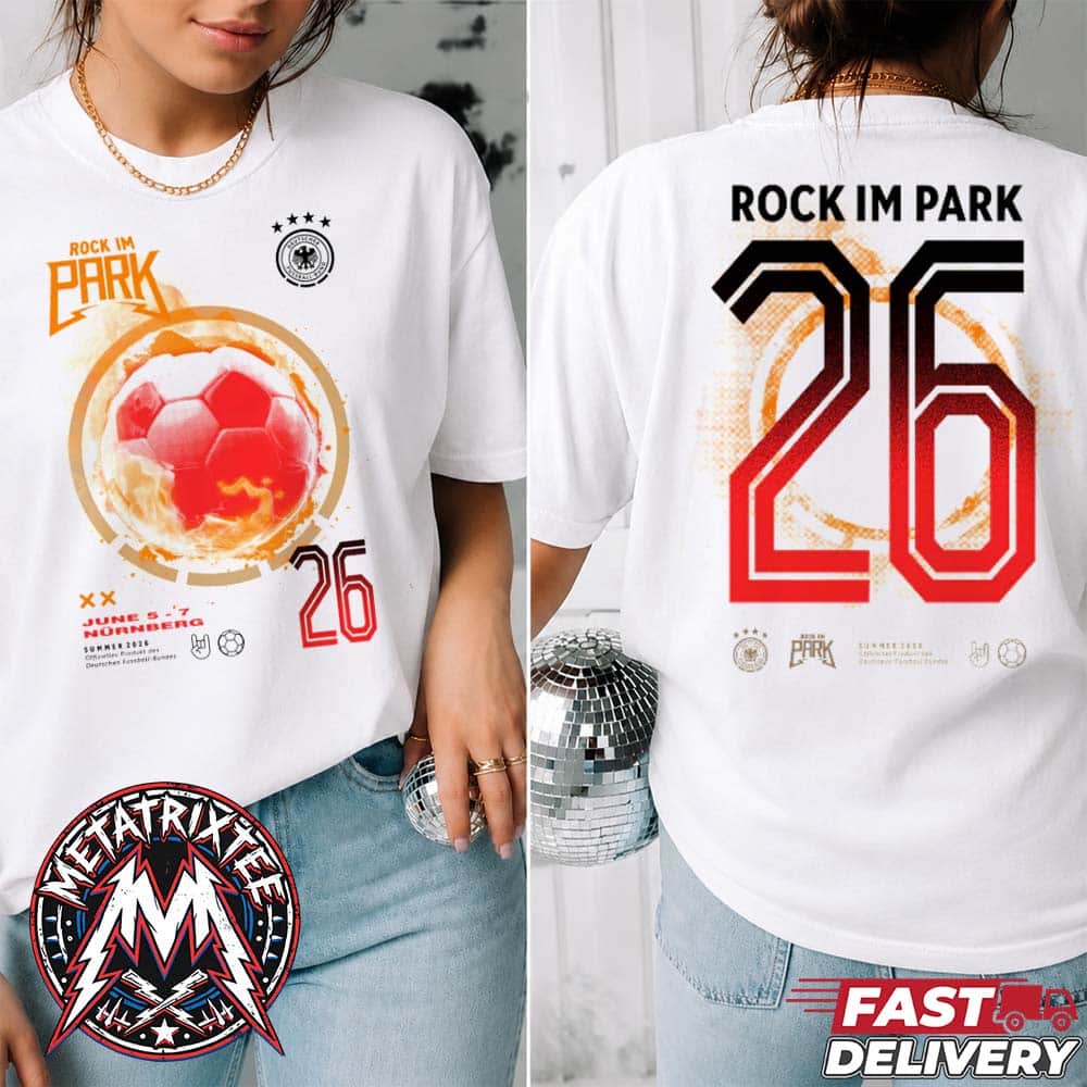 Rock im Park 2026 Tee Kickoff 2026 Merch For Nuremberg DE On June 5-7 2026 At The Historic Zeppelinfeld White T-Shirt Rock im Park 2026 Tee Kickoff 2026 Merch For Nuremberg DE On June 5-7 2026 At The Historic Zeppelinfeld White T-Shirt