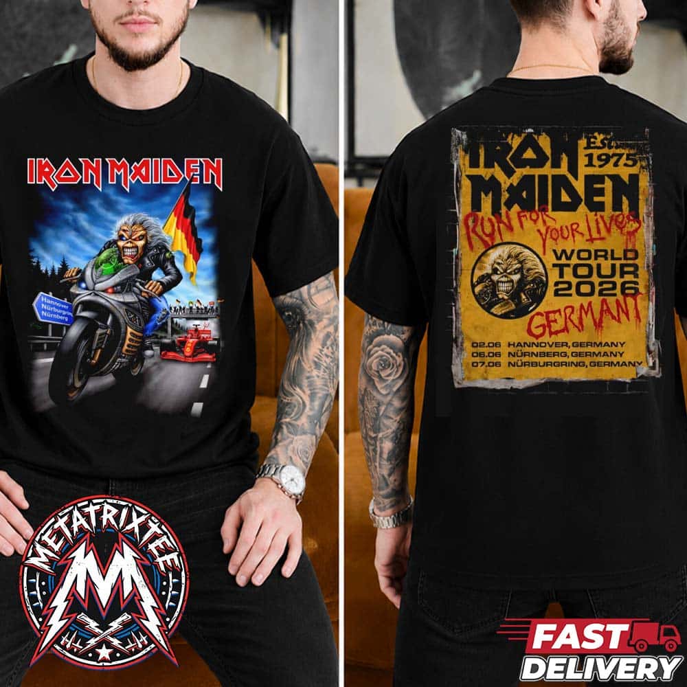 Run For Your Lives 2026 Tour Germany Tee Iron Maiden For Hannover June 2 Nurnberg June 6 And Nurburgring June 7 Black Short T-Shirt Run For Your Lives 2026 Tour Germany Tee Iron Maiden For Hannover June 2 Nurnberg June 6 And Nurburgring June 7 Black Short T-Shirt