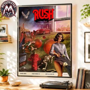 Rush Fort Worth Texas Fifty Something Tour 2026 Poster Tonight Art By Dave Merrell 4-night At Dickies Arena On June 24th 26th 28th And 30th Poster Canvas