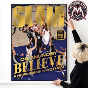 SLAM 262 OG Anunoby Believe A Hero Rises In Gotham Cover Magazine NBA Finals 2026 Gold Metal Edition Poster Canvas