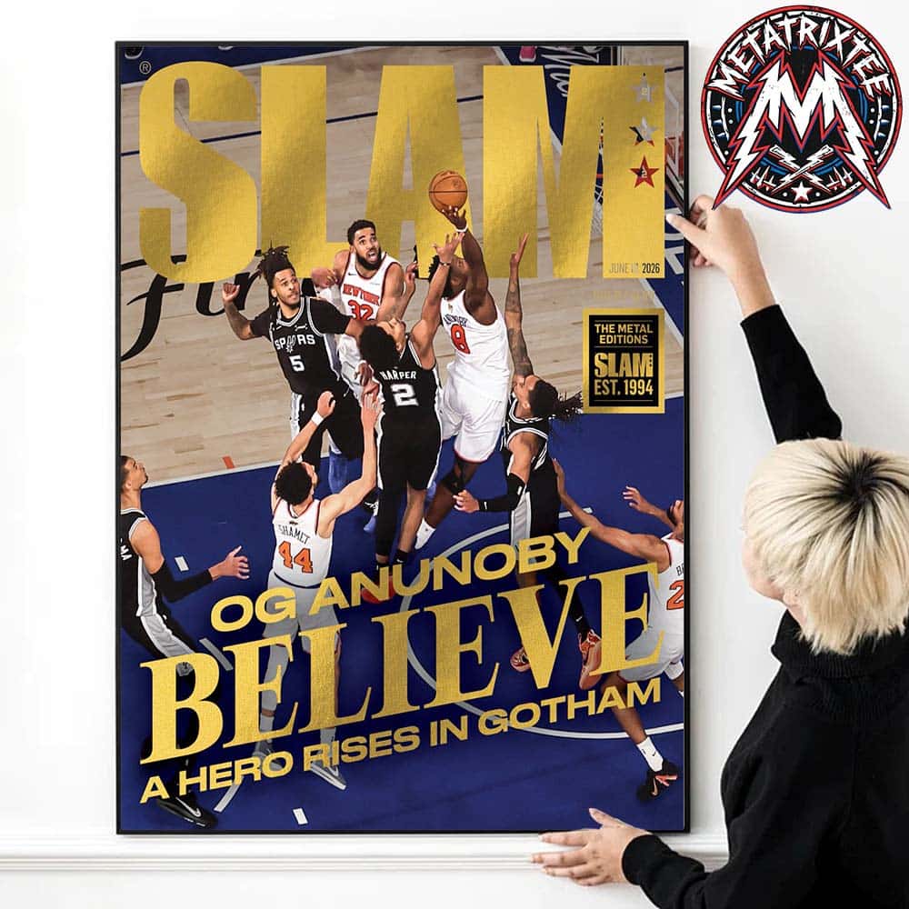 SLAM 262 OG Anunoby Believe A Hero Rises In Gotham Cover Magazine NBA Finals 2026 Gold Metal Edition Poster Canvas SLAM 262 OG Anunoby Believe A Hero Rises In Gotham Cover Magazine NBA Finals 2026 Gold Metal Edition Poster Canvas