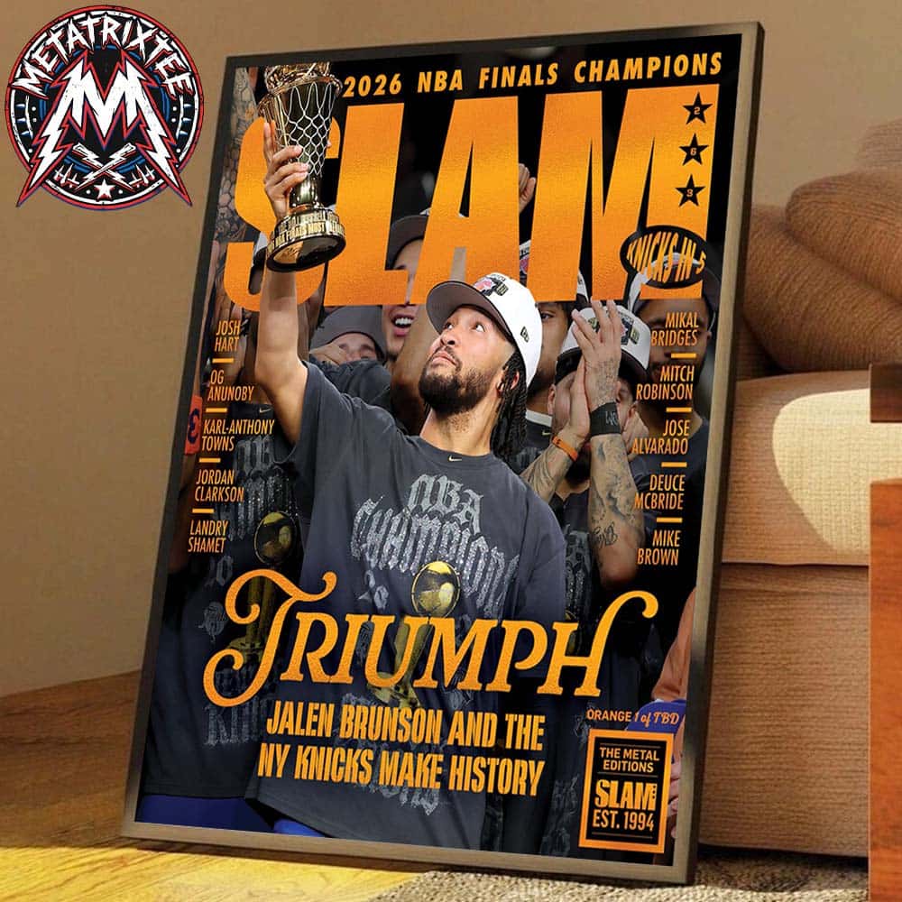 SLAM 263 New York Knicks NBA Champions Magazine Cover TRIUMPH Jalen Brunson And The NY Knicks Make History Orange Metal Edition Poster Canvas SLAM 263 New York Knicks NBA Champions Magazine Cover TRIUMPH Jalen Brunson And The NY Knicks Make History Orange Metal Edition Poster Canvas