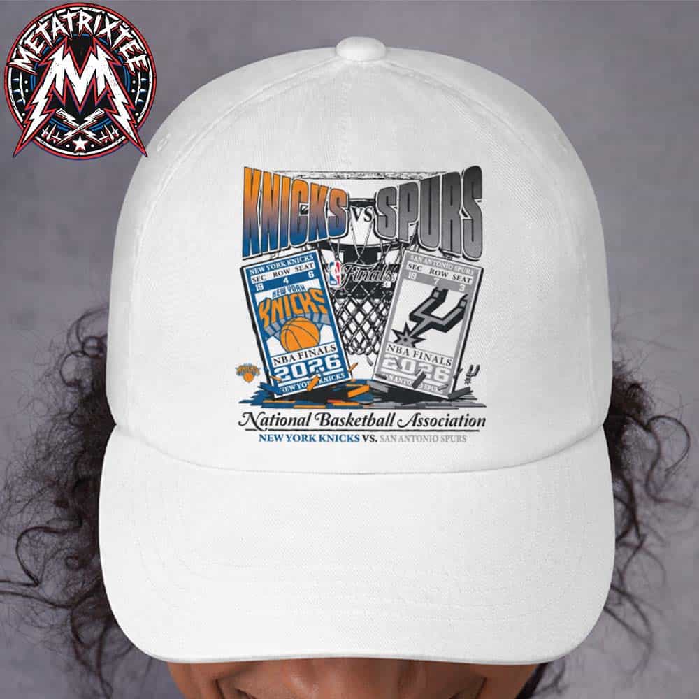 San Antonio Spurs Vs New York Knicks NBA Finals Matchup Franklin 2026 Cover Classic Cap Snapback Hat San Antonio Spurs Vs New York Knicks NBA Finals Matchup Franklin 2026 Cover Classic Cap Snapback Hat