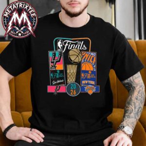 San Antonio Spurs Vs New York Knicks Stadium Essentials 2026 NBA Finals Ticket Matchup Black Short T-Shirt