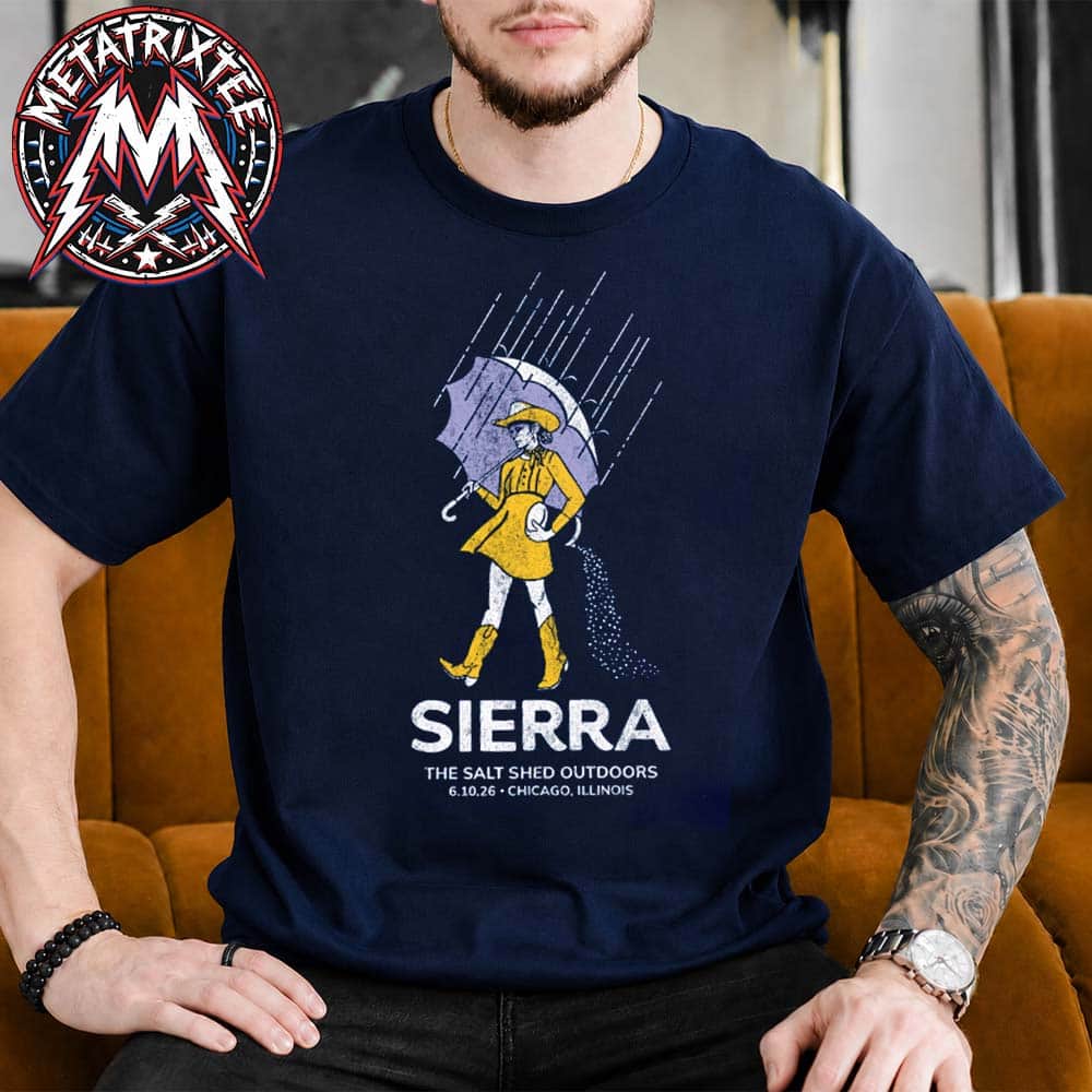 Sierra Ferrell Chicago IL 2026 Merch Tee The Salt Shed Outdoors For June 10th For Heavy Petal Tour 2026 Navy T-Shirt Sierra Ferrell Chicago IL 2026 Merch Tee The Salt Shed Outdoors For June 10th For Heavy Petal Tour 2026 Navy T-Shirt