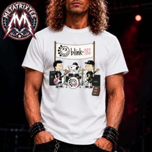Snoopy x Blink-182 Nostalgia Meets Alternative Rock White Short T-Shirt
