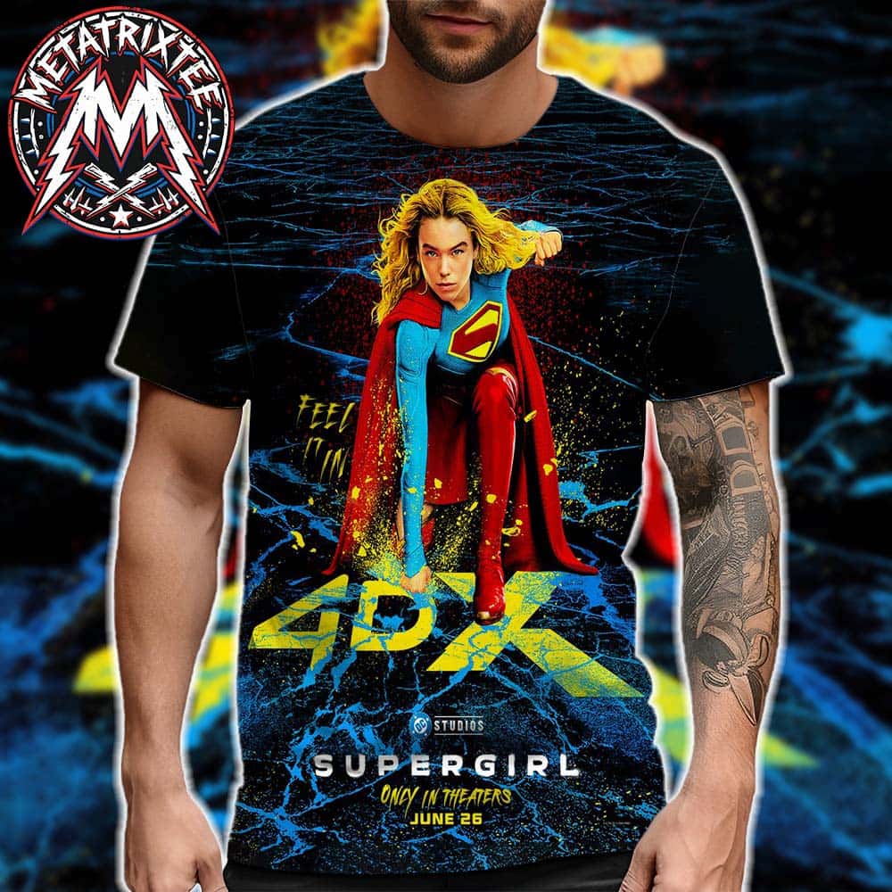 Supergirl 2026 4DX Motion Print Poster In Theaters Everywhere June 26 All Over Print Shirt Supergirl 2026 4DX Motion Print Poster In Theaters Everywhere June 26 All Over Print Shirt