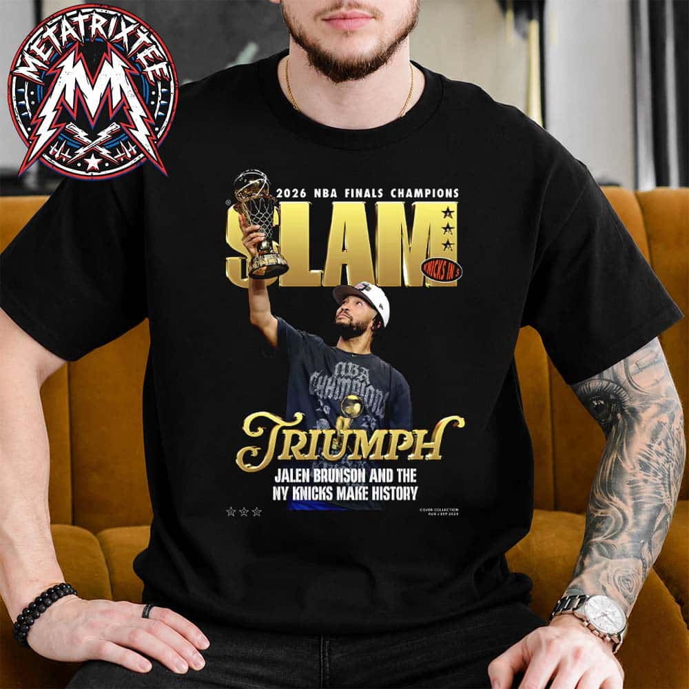 TRIUMPH Jalen Brunson And The NY Knicks Make History Cover Tee SLAM 263 New York Knicks NBA Champions Black Short T-Shirt TRIUMPH Jalen Brunson And The NY Knicks Make History Cover Tee SLAM 263 New York Knicks NBA Champions Black Short T-Shirt