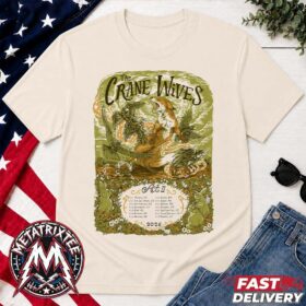 Cream the crane wives act ii t-shirt featuring a stylized illustration of a howling fox and tour dates.