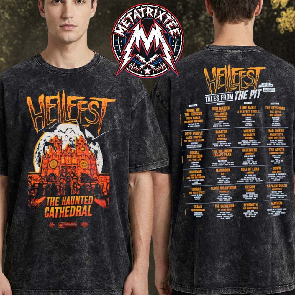 The Haunted Cathedral Tee For Hellfest 2026 Clisson France On June 18 To June 21 2026 Washed T-Shirt The Haunted Cathedral Tee For Hellfest 2026 Clisson France On June 18 To June 21 2026 Washed T-Shirt